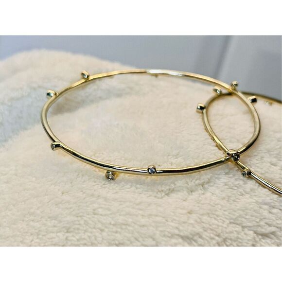 Kendra Scott Gold Tone Crystal Bangle Bracelet Jewelry Dainty Sparkling - Picture 6 of 9